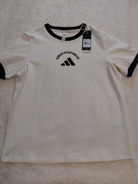 Offers Are Acep Adidas Sportswear Men's White Logo T-Shirt Size L NWT Asian Fit